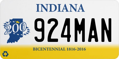IN license plate 924MAN