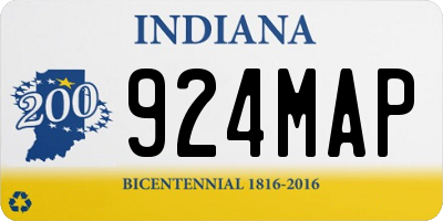 IN license plate 924MAP