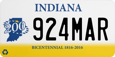 IN license plate 924MAR