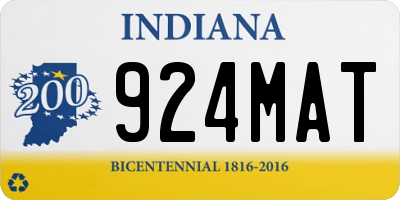 IN license plate 924MAT