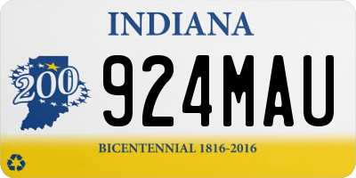 IN license plate 924MAU