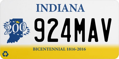 IN license plate 924MAV