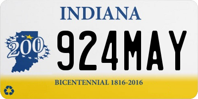 IN license plate 924MAY