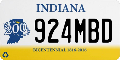 IN license plate 924MBD