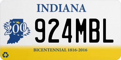 IN license plate 924MBL