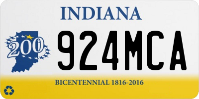 IN license plate 924MCA