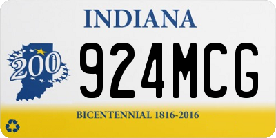 IN license plate 924MCG