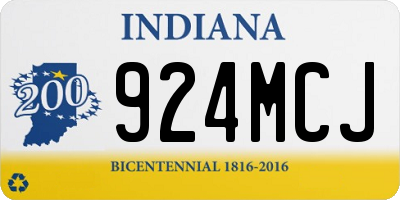 IN license plate 924MCJ