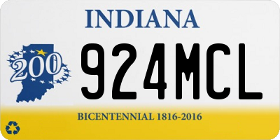 IN license plate 924MCL