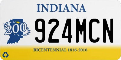 IN license plate 924MCN