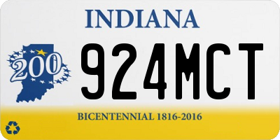 IN license plate 924MCT