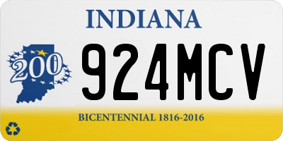 IN license plate 924MCV