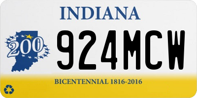 IN license plate 924MCW