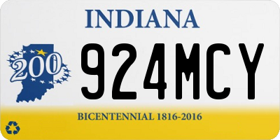 IN license plate 924MCY