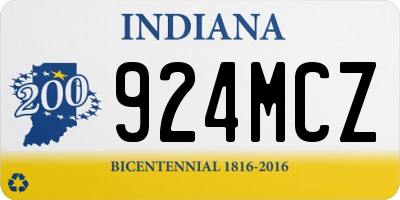 IN license plate 924MCZ