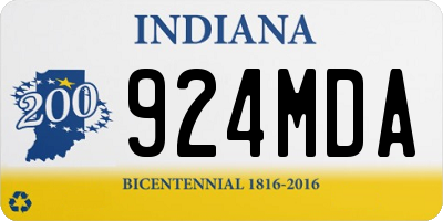 IN license plate 924MDA
