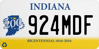 IN license plate 924MDF