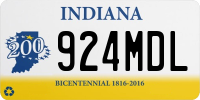 IN license plate 924MDL