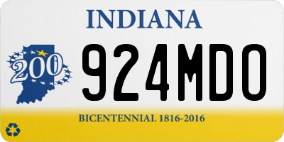 IN license plate 924MDO