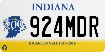 IN license plate 924MDR