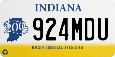 IN license plate 924MDU
