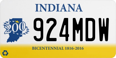 IN license plate 924MDW