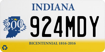 IN license plate 924MDY