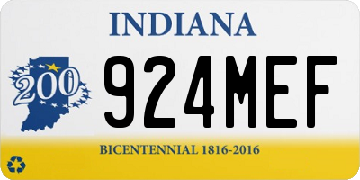 IN license plate 924MEF