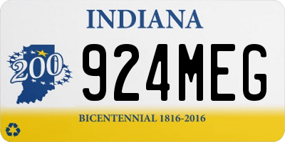 IN license plate 924MEG