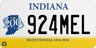 IN license plate 924MEL