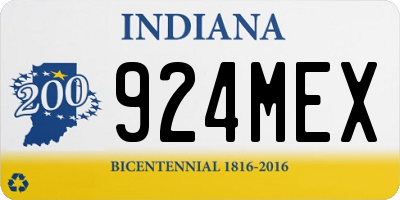 IN license plate 924MEX