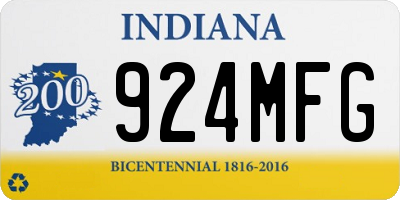 IN license plate 924MFG