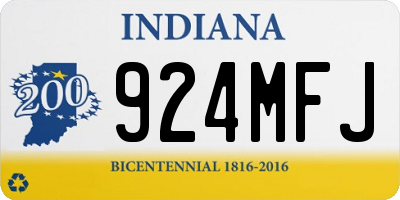 IN license plate 924MFJ