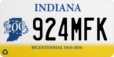 IN license plate 924MFK