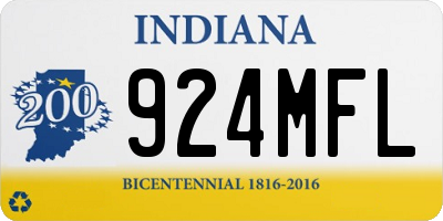 IN license plate 924MFL