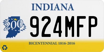 IN license plate 924MFP
