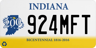 IN license plate 924MFT