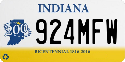 IN license plate 924MFW