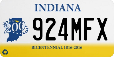IN license plate 924MFX