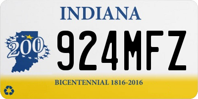 IN license plate 924MFZ