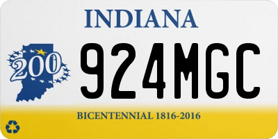 IN license plate 924MGC