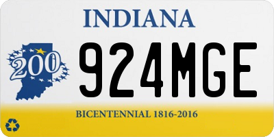 IN license plate 924MGE