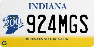 IN license plate 924MGS