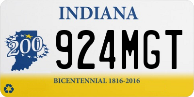 IN license plate 924MGT