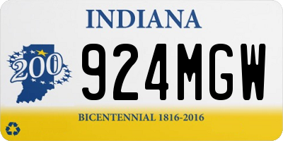 IN license plate 924MGW