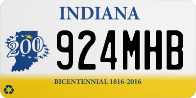 IN license plate 924MHB