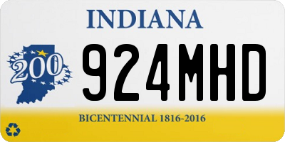 IN license plate 924MHD