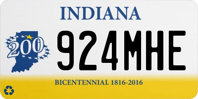 IN license plate 924MHE
