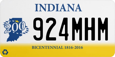 IN license plate 924MHM