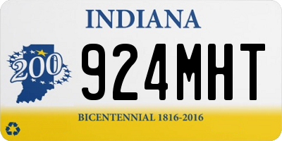 IN license plate 924MHT